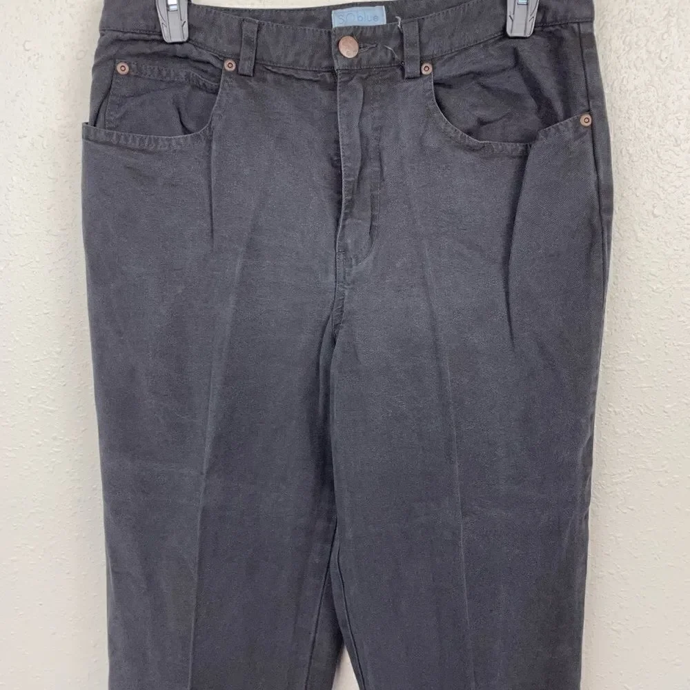 Vintage SO Blue Sigrid Olsen Black Pants Size 10